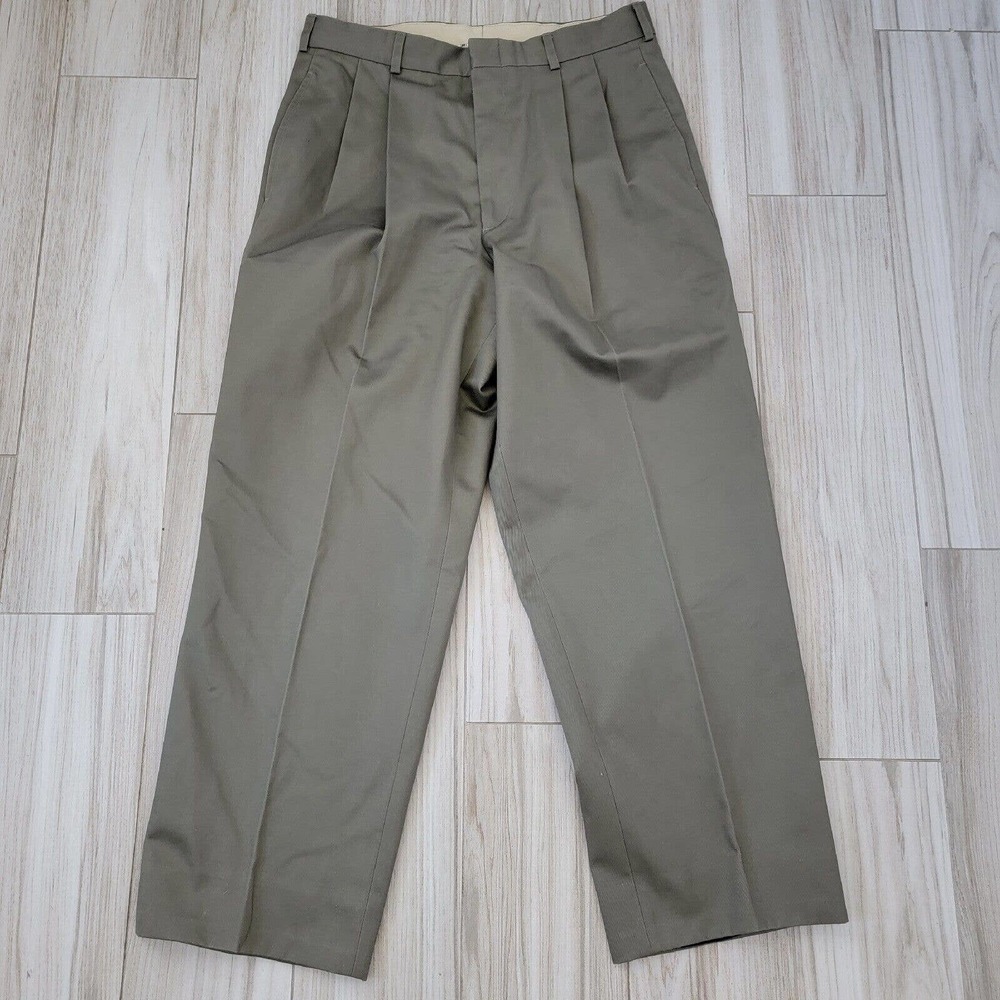 CORBIN OTC Off the Cuff Men's 32x28 Khaki Pleated Front Pants Green